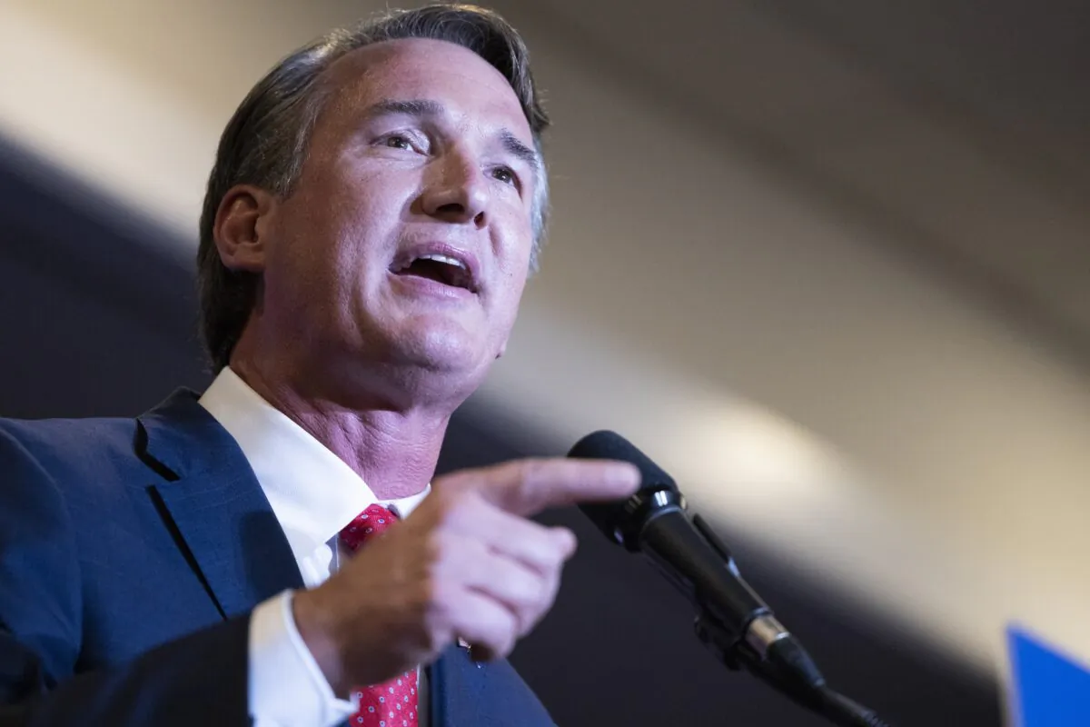 Glenn Youngkin, Virginia's governor-elect, is seen on election night in Chantilly, Va., on Nov. 2, 2021. (Anna Moneymaker/Getty Images)