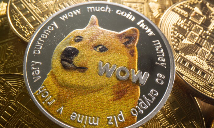 A representation of cryptocurrency Dogecoin is seen in this illustration taken Aug. 6, 2021. (Dado Ruvic/Illustration/Reuters)
