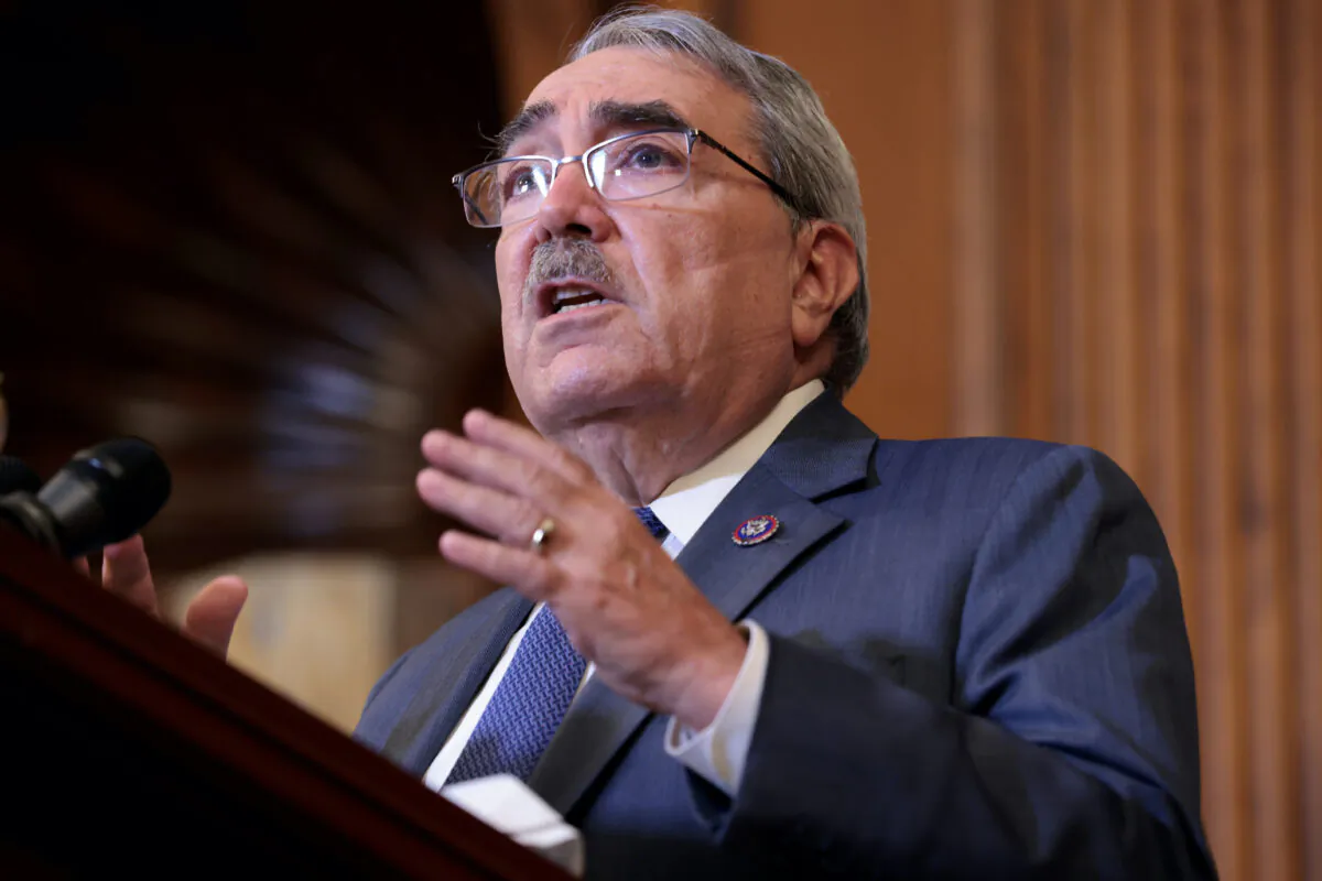 Rep. G.K. Butterfield (D-N.C.) speaks at a press event following the House of Representatives vote on H.R. 4, the John Lewis Voting Rights Advancement Act, at the U.S. Capitol in Washington, D.C. on Aug. 24, 2021. (Anna Moneymaker/Getty Images)