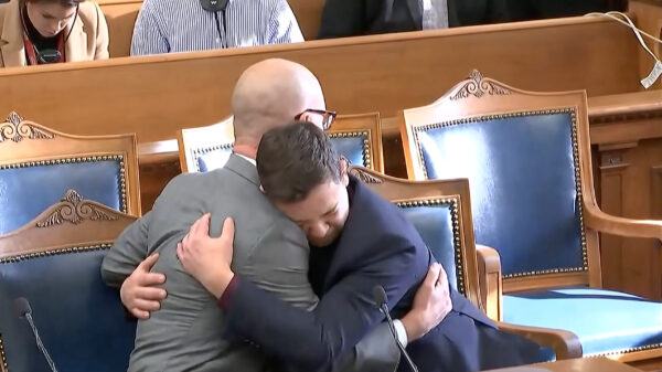 Rittenhouse reacts and hugs