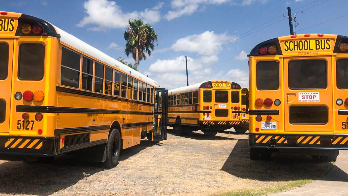 Stock image of school buses.(Ernestoeslava/Pixabay)