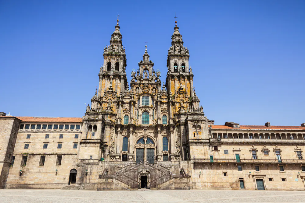 The focal point of Santiago de Compostela, capital of Spain’s semi-autonomous region of Galicia, is the Cathedral of Santiago. (Ivan Soto Cobos/Shutterstock)