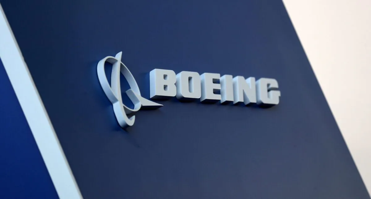 The Boeing logo is pictured at the Latin American Business Aviation Conference & Exhibition fair (LABACE) at Congonhas Airport in Sao Paulo, Brazil, on Aug. 14, 2018. (Paulo Whitaker/Reuters)
