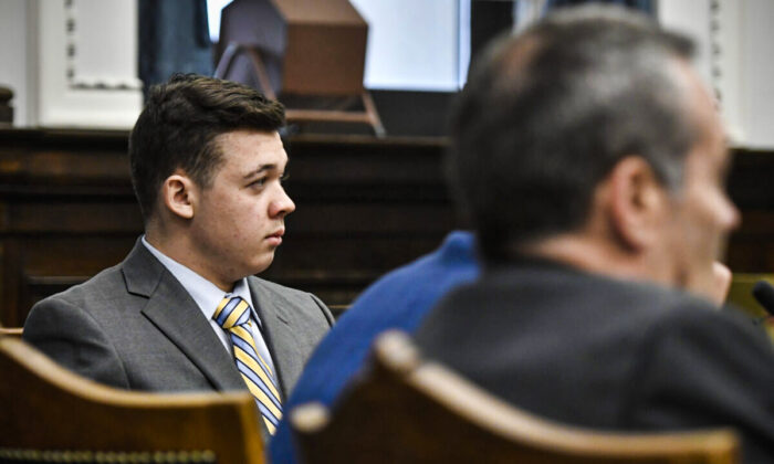 Kyle Rittenhouse listens as the Judge Bruce Schroeder talks about how the jury will view video during deliberations in Kyle Rittenhouse's trial at the Kenosha County Courthouse in Kenosha, Wis., on Nov. 17, 2021. (Sean Krajacic/Pool via Getty Images)