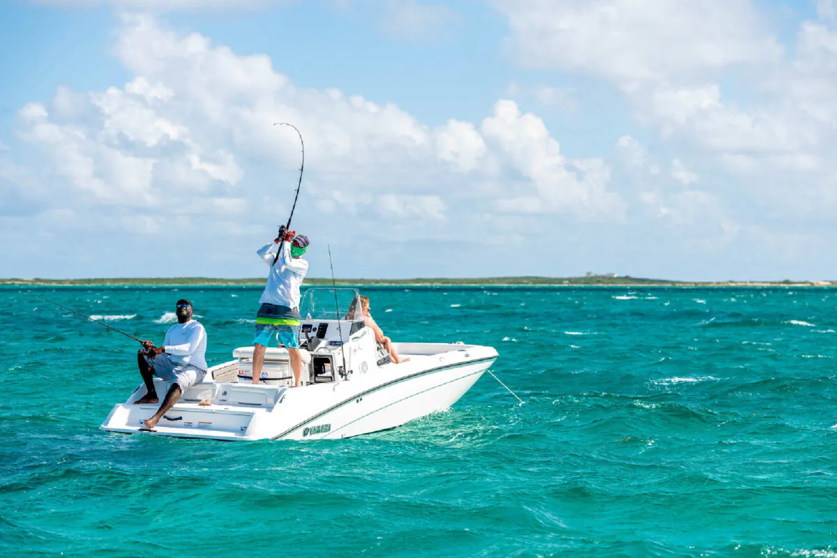 Complimentary boat excursions are available to guests at Ambergris Cay, a resort on a private island that is part of Turks and Caicos. (Courtesy of Ambergris Cay)
