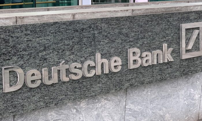 The logo of Deutsche bank is seen in Hong Kong, on July 8, 2019. (Tyrone Siu/Reuters)