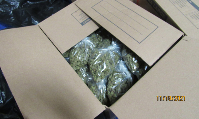 Packaged marijuana found during a raid on warehouses in White City, Oregon, on Nov. 18, 2021. (Oregon State Police)