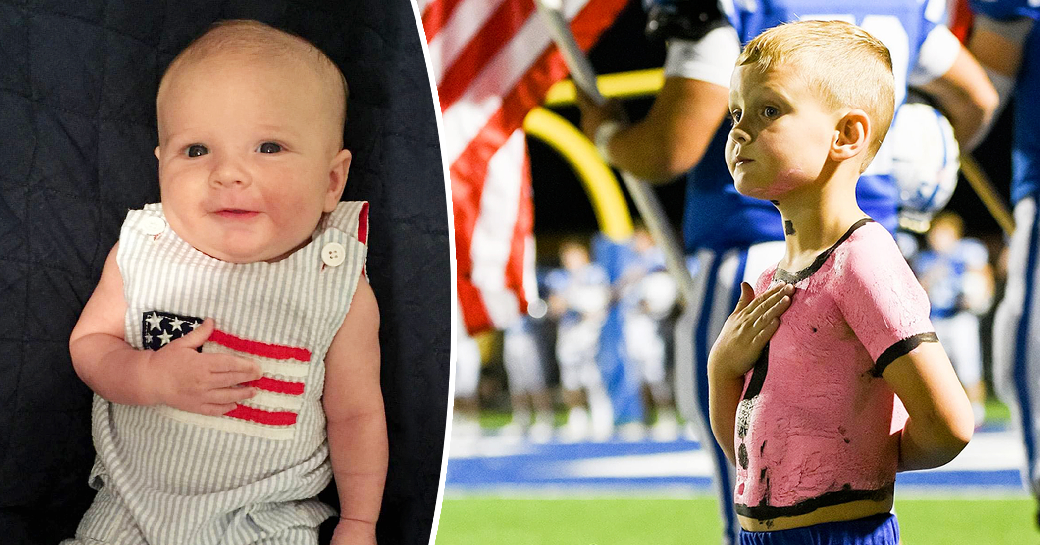 Baby in Patriotic Onesie With Hand on Heart Becomes Boy Who Salutes During National Anthem - Vimarsana News