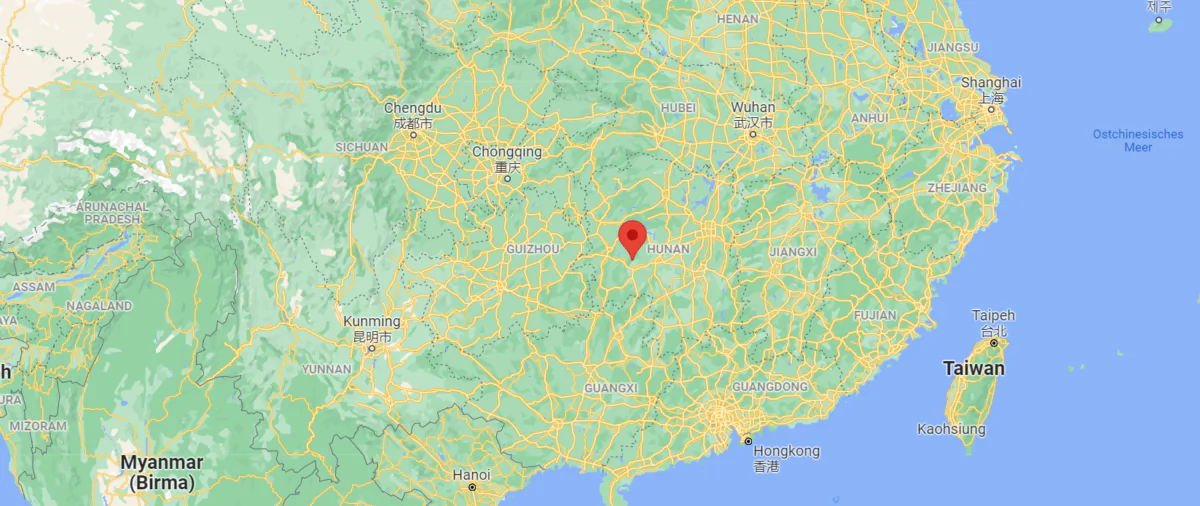 This image shows the location of Ganjiang Province, in China, on Nov. 23, 2021. (Google Maps/Screenshot via The Epoch Times)