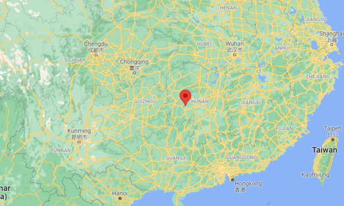 This image shows the location of Ganjiang Province, in China, on Nov. 23, 2021. (Google Maps/Screenshot via   Pezou)