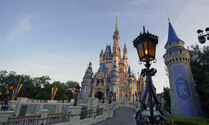 The Cinderella Castle at the Magic Kingdom at Walt Disney World is seen at the theme park in Lake Buena Vista, Fla, Aug. 30, 2021. (John Raoux/AP Photo)