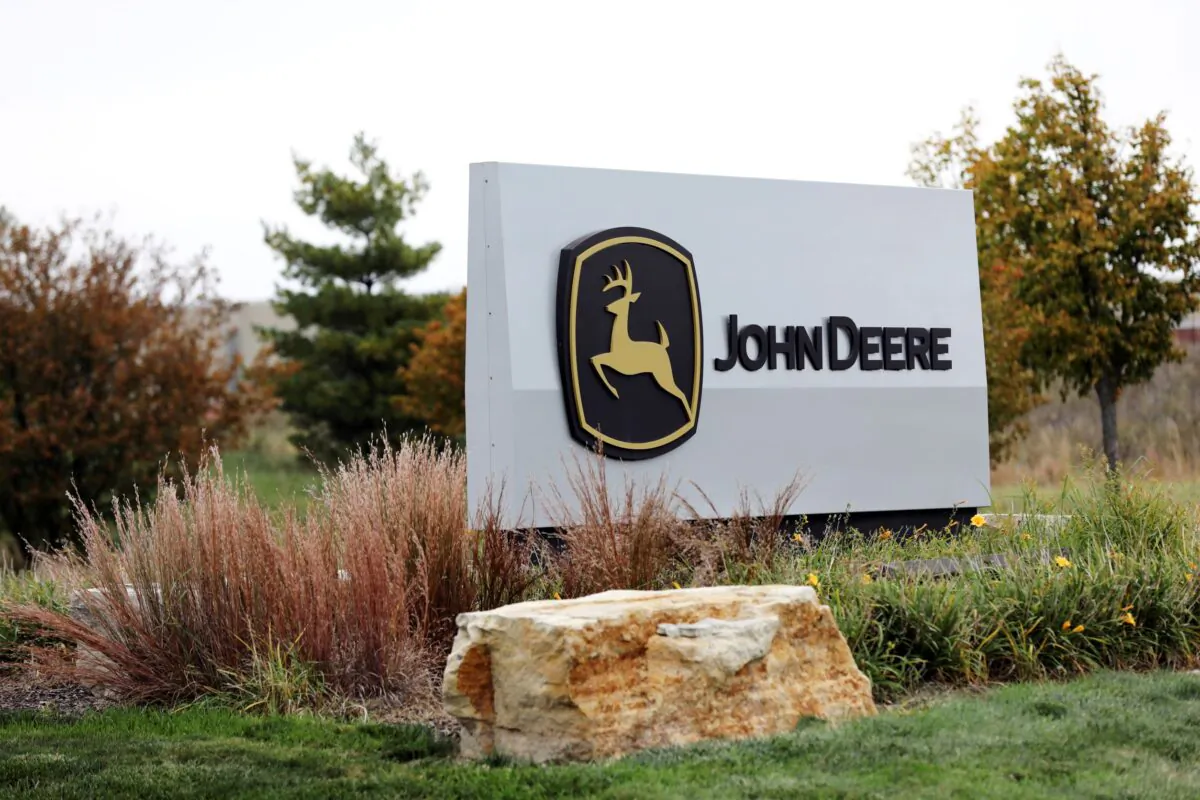 The Deere & Co. farm equipment plant is seen in Ankeny, Iowa, on Oct. 20, 2021. (Scott Morgan/Reuters)