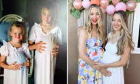 2 Sisters Re-create an Adorable Photo From Their Childhood When They Played ‘Pregnant’