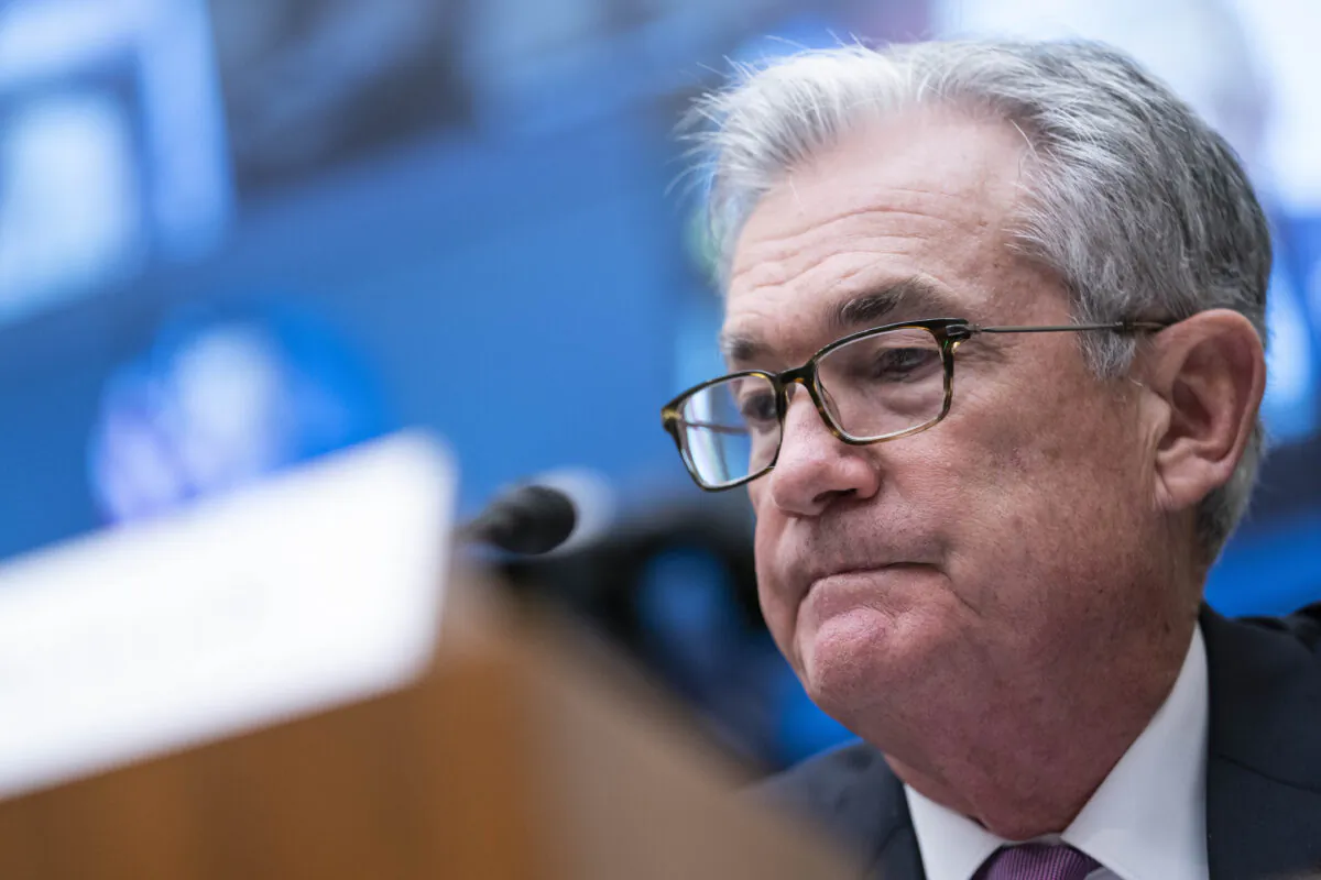 Federal Reserve Chairman Jerome Powell testifies during a House Financial Services Committee hearing on Capitol Hill in Washington on Sept. 30, 2021. (Sarah Silbiger/Pool/AP)