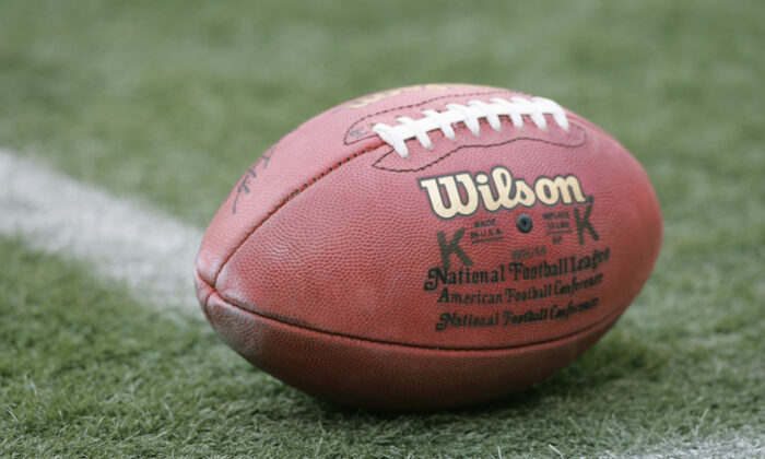 A general view of the ball taken during the game between the Oakland Raiders and the New York Jets at Giants Stadium in East Rutherford, New Jersey on Dec. 18, 2005. (Jim McIsaac/Getty Images)