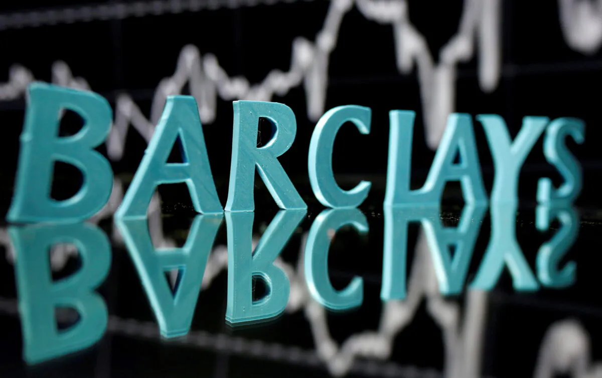 The Barclays logo is seen in front of the displayed stock graph, on June 21, 2017. (Dado Ruvic/Reuters)