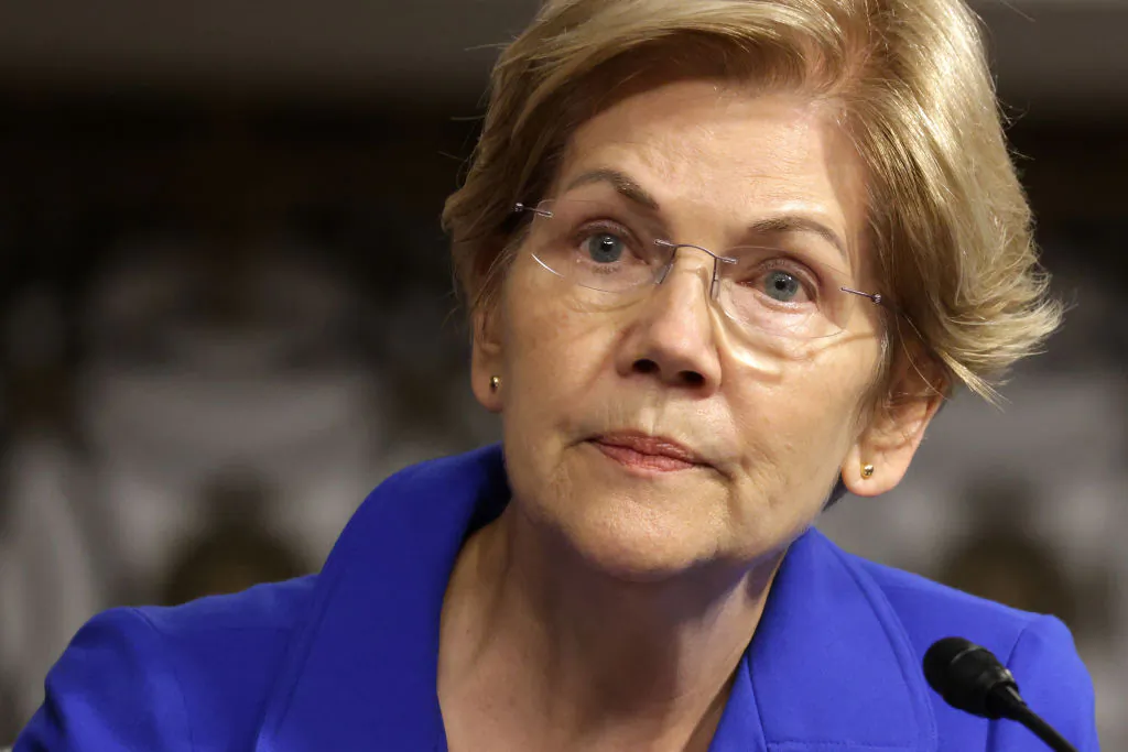Sen. Elizabeth Warren (D-Mass.) speaks during a hearing on Capitol Hill in Washington on Sept. 28, 2021. (Alex Wong/Getty Images)