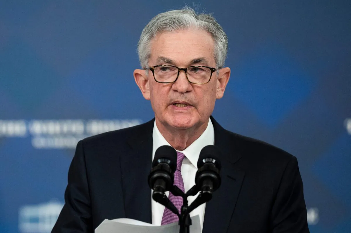 Federal Reserve Chairman Jerome Powell speaks after President Joe Biden nominated him to continue as Chair of the Board of Governors of the Federal Reserve Systems during an event at the White House in Washington on Nov. 22, 2021. (Jim Watson/AFP via Getty Images)