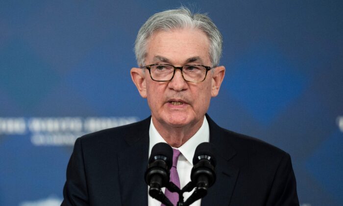 Federal Reserve Chairman Jerome Powell speaks after President Joe Biden nominated him to continue as Chair of the Board of Governors of the Federal Reserve Systems during an event at the White House in Washington on Nov. 22, 2021. (Jim Watson/AFP via Getty Images)