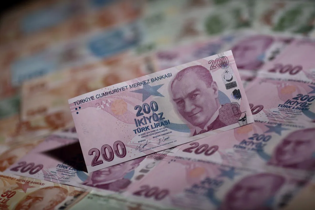 Turkish lira banknotes are seen in this illustration taken in Istanbul, Turkey, on Nov. 23, 2021. (Murad Sezer/Illustration/Reuters)