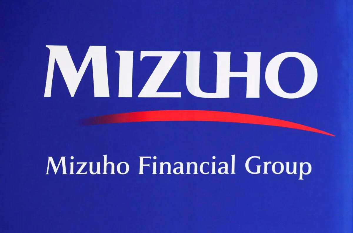 Mizuho Financial Group logo is seen at the company's headquarters in Tokyo, Japan, on Aug. 20, 2018. (Toru Hanai//Reuters)