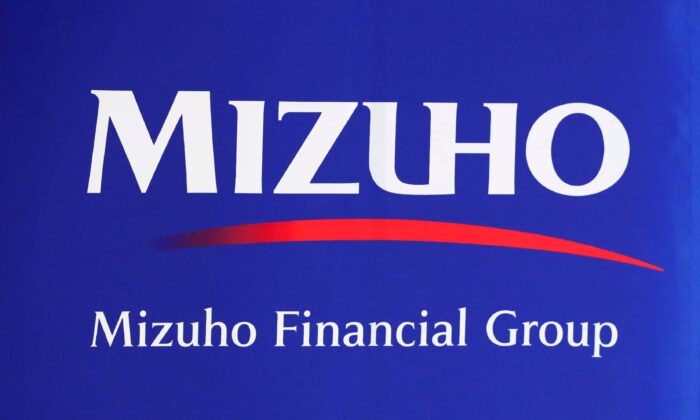 Mizuho Financial Group logo is seen at the company's headquarters in Tokyo, Japan, on Aug. 20, 2018. (Toru Hanai//Reuters)