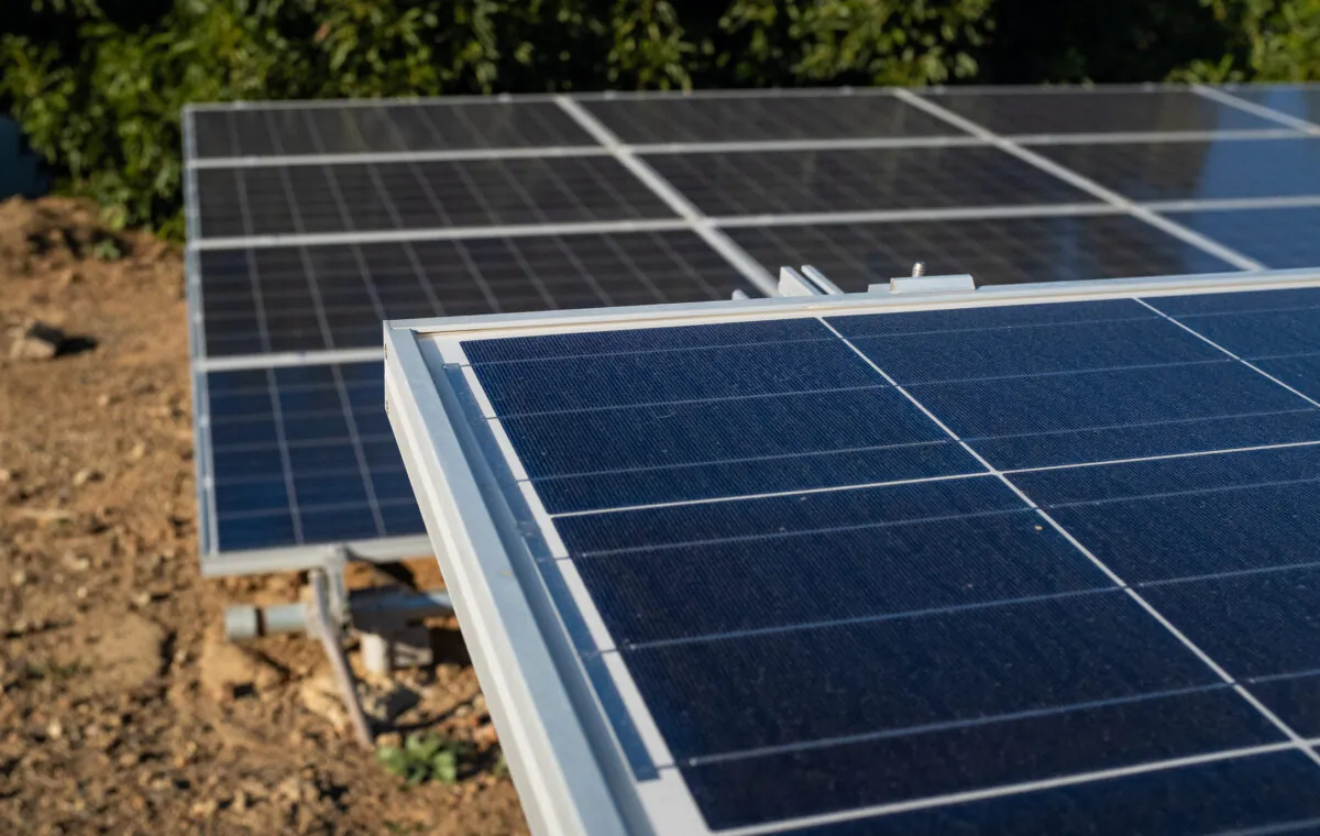 Solar panels in Temecula, Calif., on Nov. 24 2021. (John Fredricks/The Epoch Times)