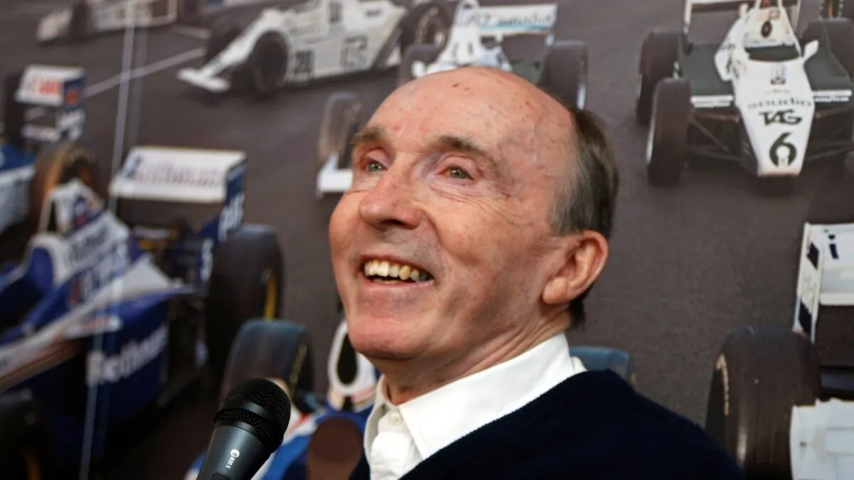 Williams Formula One team founder Frank Williams speaks during a party marking the team's 600th race, ahead of the British Grand Prix at the Silverstone Race circuit, central England, on June 29, 2013. (Chris Helgren/Reuters)