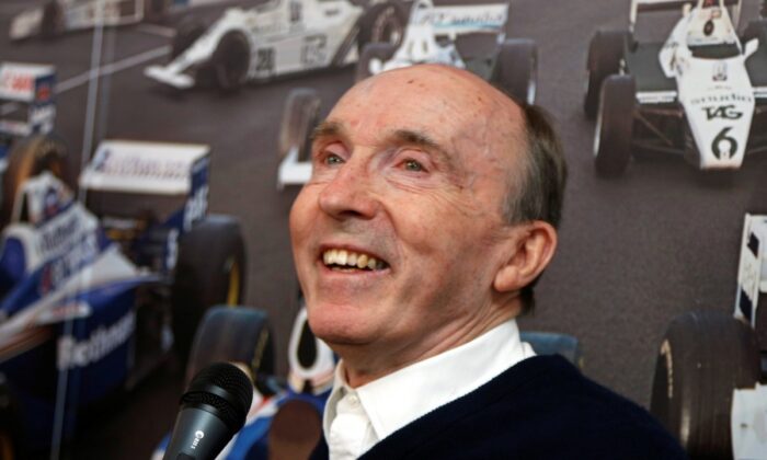 Williams Formula One team founder Frank Williams speaks during a party marking the team's 600th race, ahead of the British Grand Prix at the Silverstone Race circuit, central England, on June 29, 2013. (Chris Helgren/Reuters)