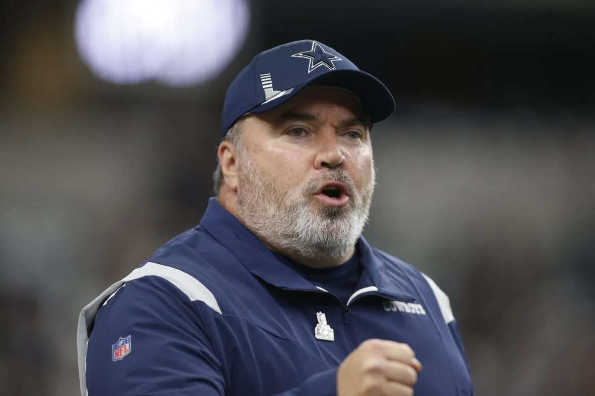Dallas Cowboys head coach Mike McCarthy is seen on the field before the game against the New York Giants at AT&T Stadium, in Arlington, Texas, on Oct. 3, 2021. (Tim Heitman/USA TODAY Sports via Field Level Media)
