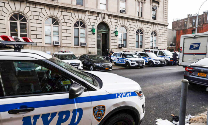 New York police cars are seen in New York City on Jan. 14, 2021. (Spencer Platt/Getty Images)