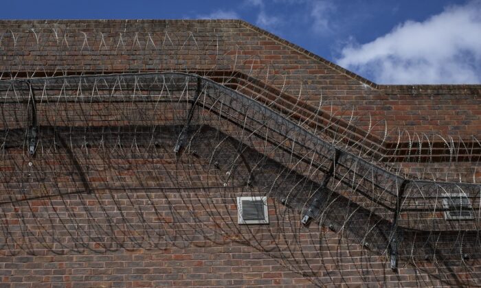 A general view of barb wire at the former Reading prison building in Reading, England on Sept. 1, 2016. (Dan Kitwood/Getty Images)