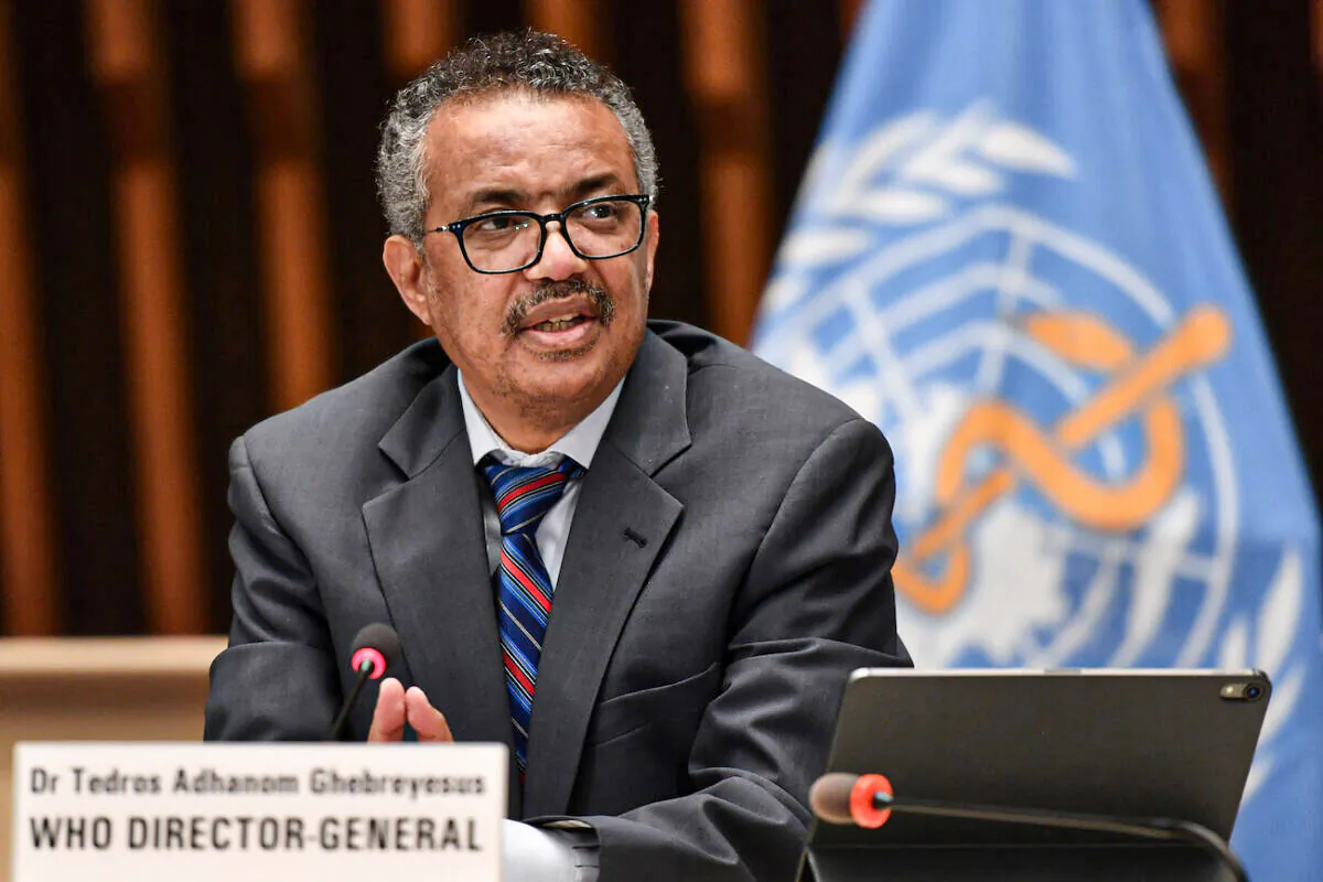 World Health Organization Director-General Tedros Adhanom Ghebreyesus attends a press conference at the WHO headquarters in Geneva, on July 3, 2020. (Fabrice Coffrini/Pool/AFP via Getty Images)
