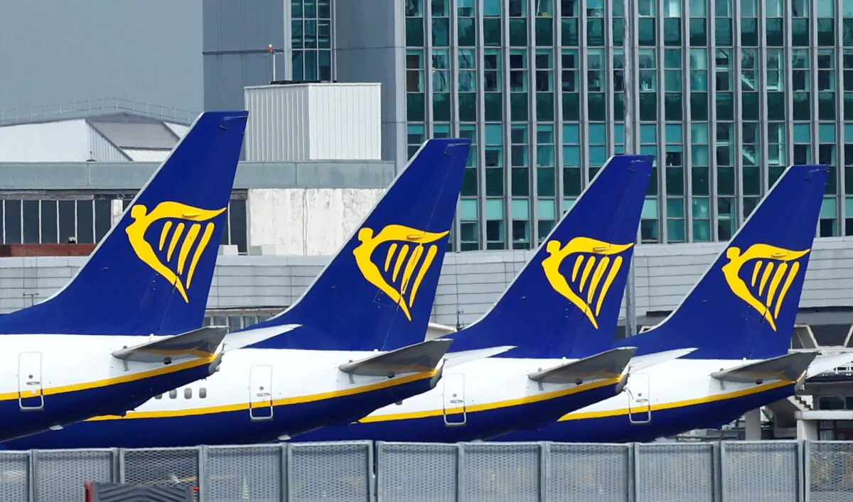 Ryanair planes are seen at Dublin Airport, following the outbreak of the coronavirus disease (COVID-19), Dublin, Ireland, on May 1, 2020. (Jason Cairnduff/Reuters)