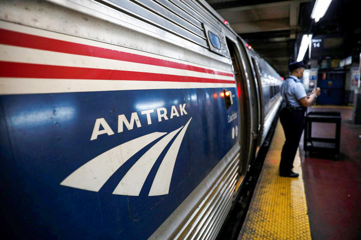 An Amtrak passenger train