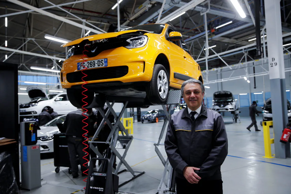 Renault Chief Executive Officer Luca de Meo poses after a news conference as part of a visit to present the Re-Factory, a second-hand vehicles' factory, in Flins, France, on Nov. 30, 2021. (Benoit Tessier/Reuters)
