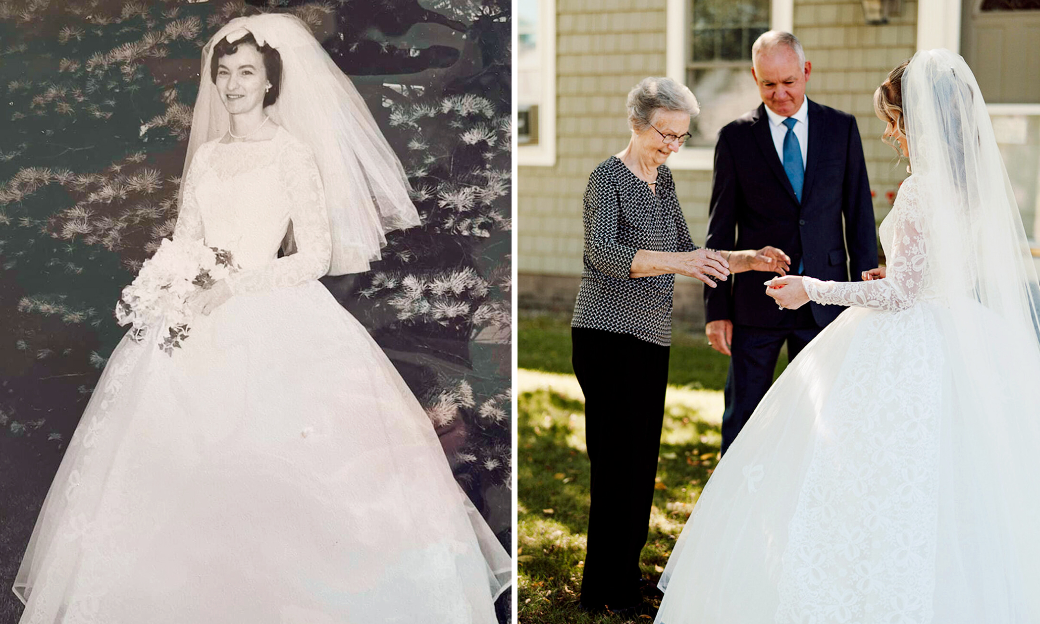 Bride Wears Grandmother's Wedding Dress from 1961