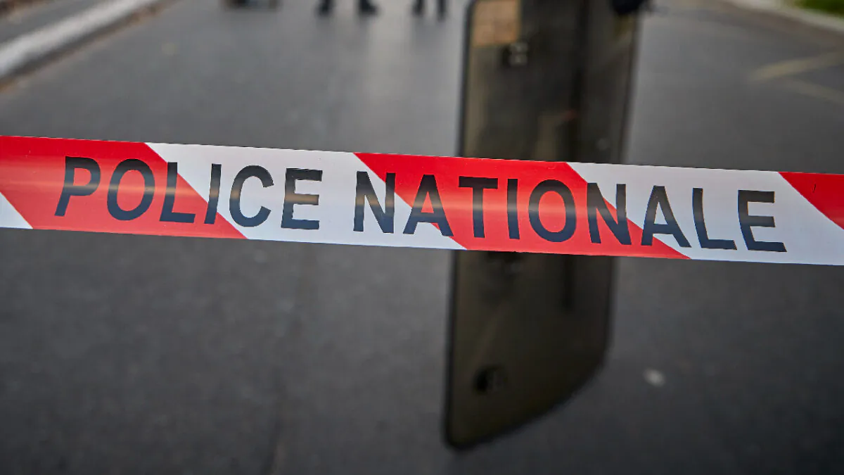 A police tape in Paris on Nov. 21, 2020. (Kiran Ridley/Getty Images)