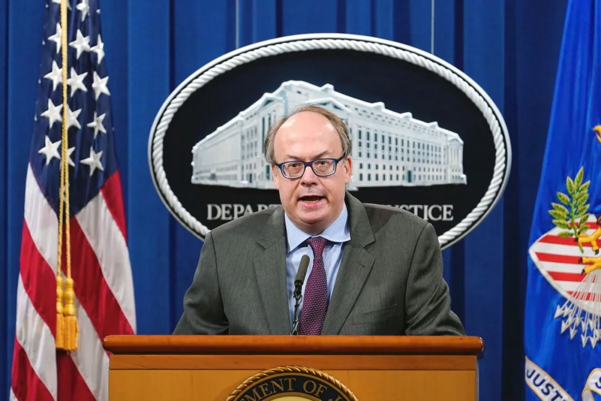 A file image of Jeff Clark, the then assistant attorney general for the Environment and Natural Resources Division, taken during a news conference at the Justice Department in Washington, Sept. 14, 2020. (Susan Walsh, Pool/AP Photo)