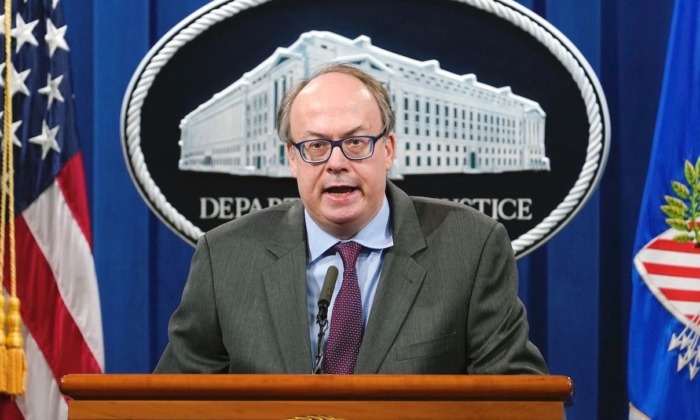 A file image of Jeff Clark, the then assistant attorney general for the Environment and Natural Resources Division, during a news conference at the Justice Department in Washington, Sept. 14, 2020. (Susan Walsh, Pool/AP Photo)