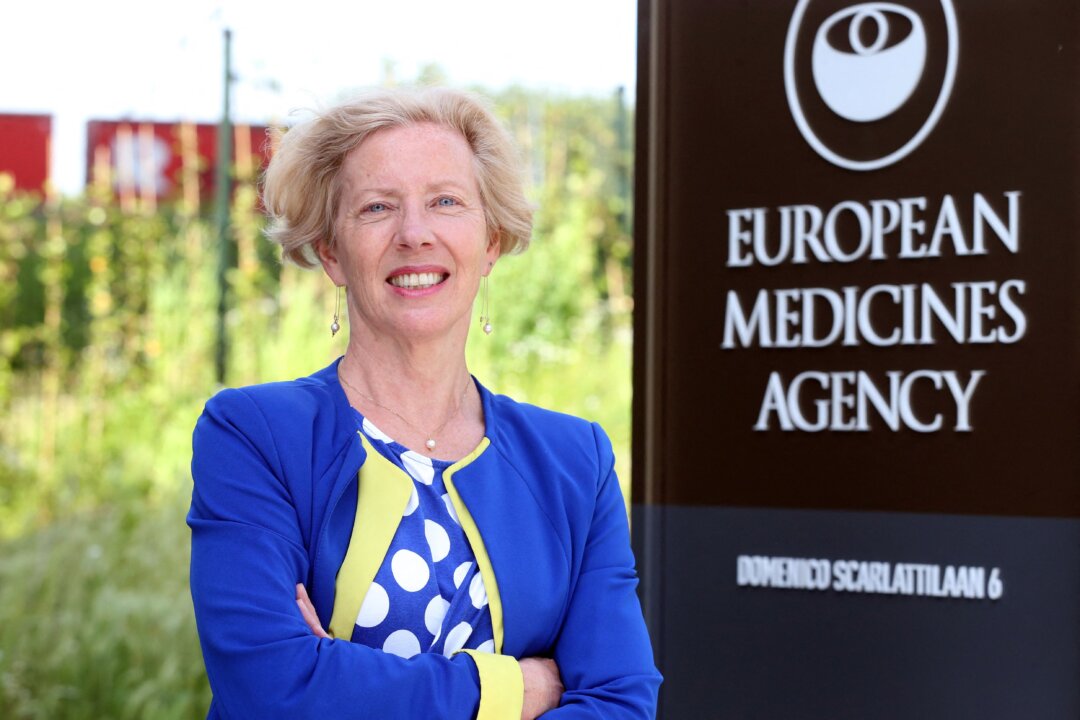 European Medicines Agency (EMA) Executive Director, Emer Cooke, poses outside the EMA headquarters in Amsterdam, on June 11, 2021. (François Walschaerts/AFP via Getty Images)
