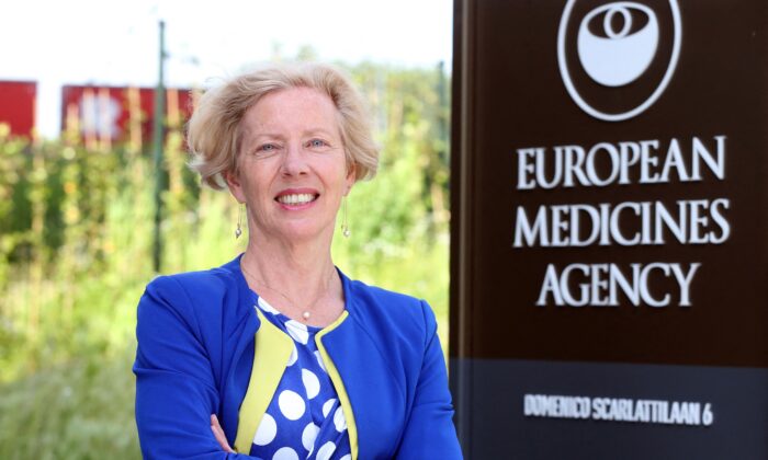 European Medicines Agency (EMA) Executive Director, Emer Cooke, poses outside the EMA headquarters in Amsterdam, on June 11, 2021. (François Walschaerts/AFP via Getty Images)