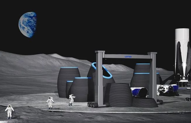 A rendering of what a 3D printed structure might look like on the moon. (Luyten)