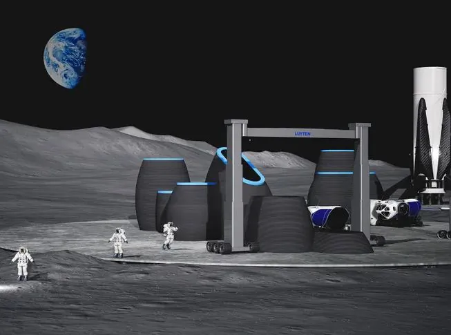 A rendering of what a 3D printed structure might look like on the moon. (Luyten)