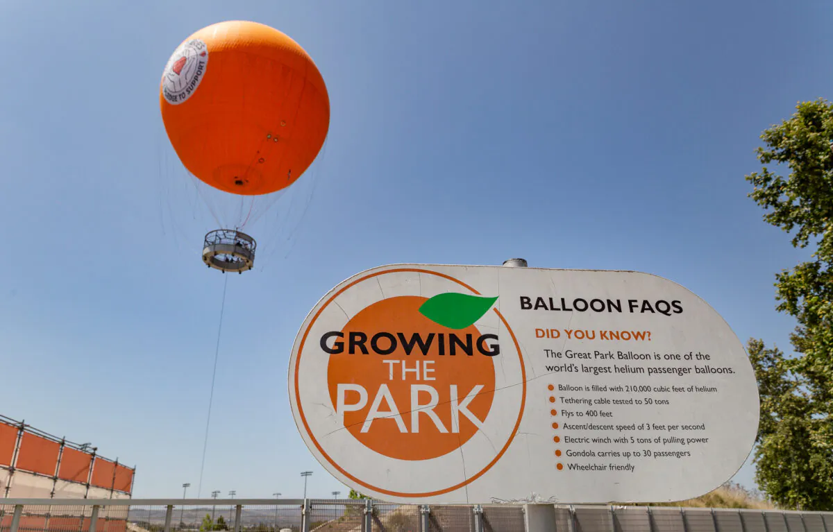 The Great Park balloon in Irvine, Calif., on May 15, 2021. (John Fredricks/The Epoch Times)