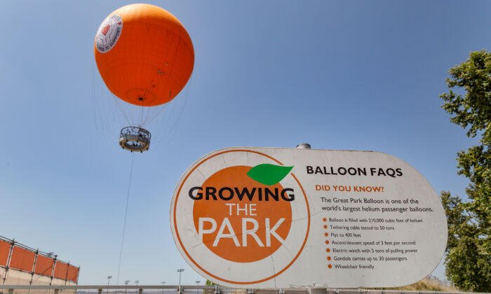 The Great Park balloon in Irvine, Calif., on May 15, 2021. (John Fredricks/The Epoch Times)