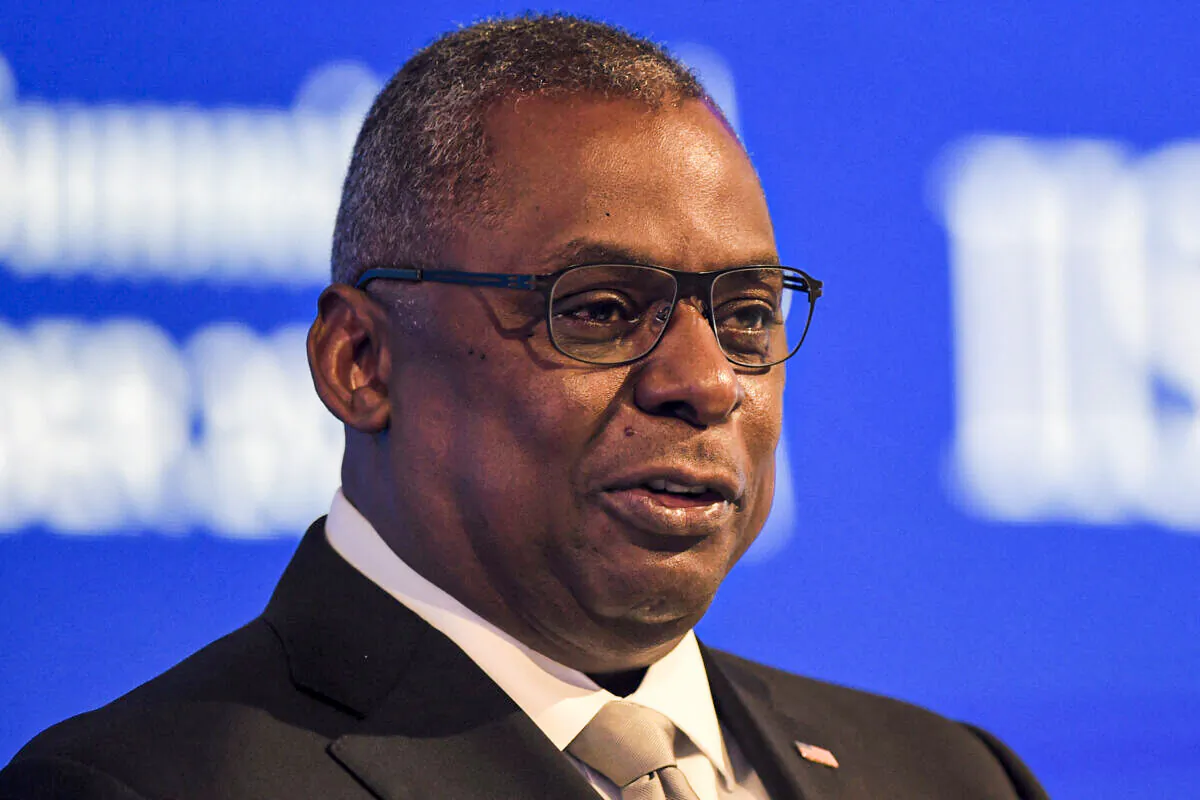U.S. Secretary of Defense Lloyd Austin speaks while in Manama, Bahrain, on Nov. 20, 2021. (Mazen Mahdi/AFP via Getty Images)