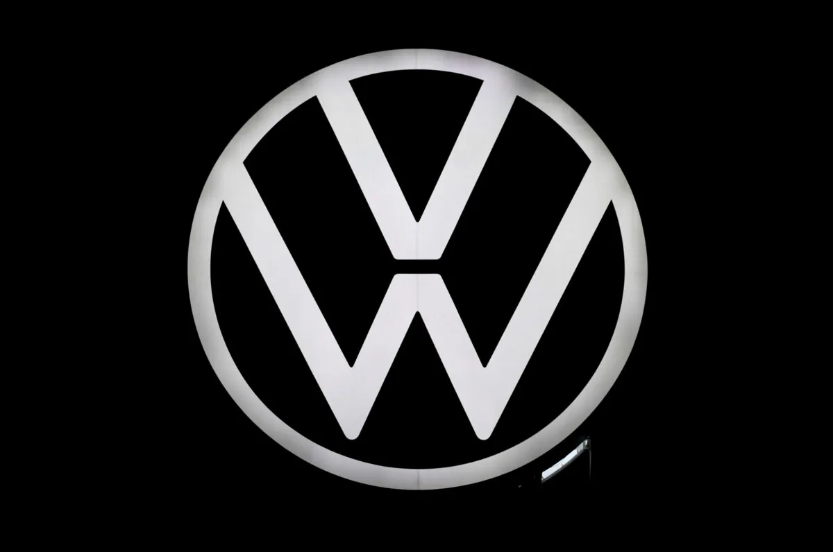A new logo of German carmaker Volkswagen is unveiled at the VW headquarters in Wolfsburg, Germany, on Sept. 9, 2019. (Fabian Bimmer/Reuters)
