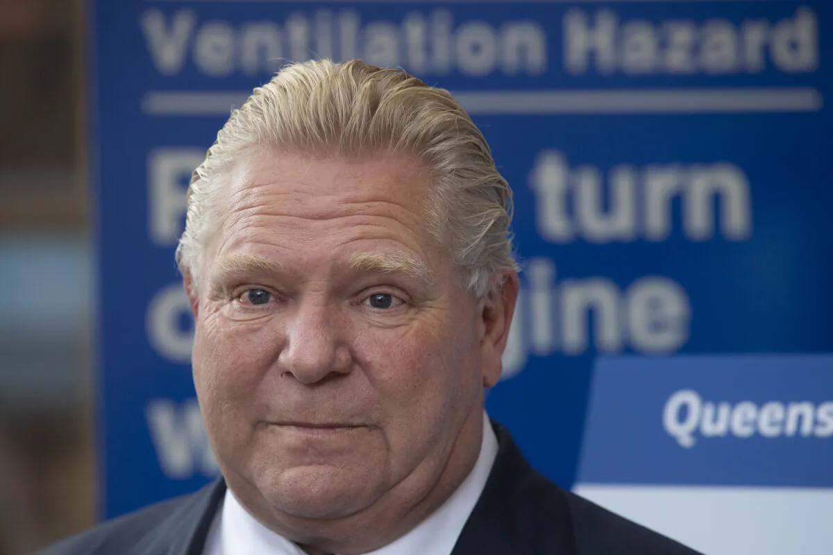 Ontario Premier Doug Ford attends an announcement at Mississauga Hospital, in Mississauga, Ont., on Dec. 1, 2021. (The Canadian Press/Chris Young)