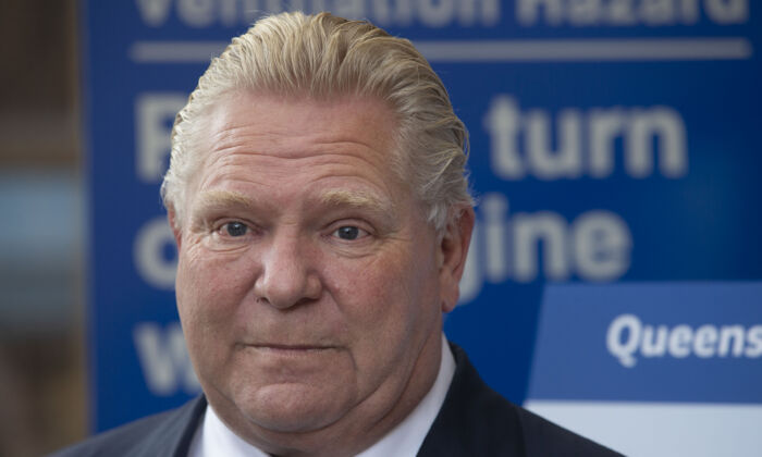 Ontario Premier Doug Ford attends an announcement at Mississauga Hospital, in Mississauga, Ont., on Dec. 1, 2021. (The Canadian Press/Chris Young)